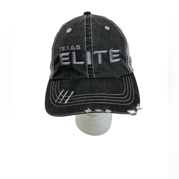 Texas Elite Ball Cap Distressed Strapback Spacecity Gray Mesh Trucker Adjustable - Picture 8 of 9